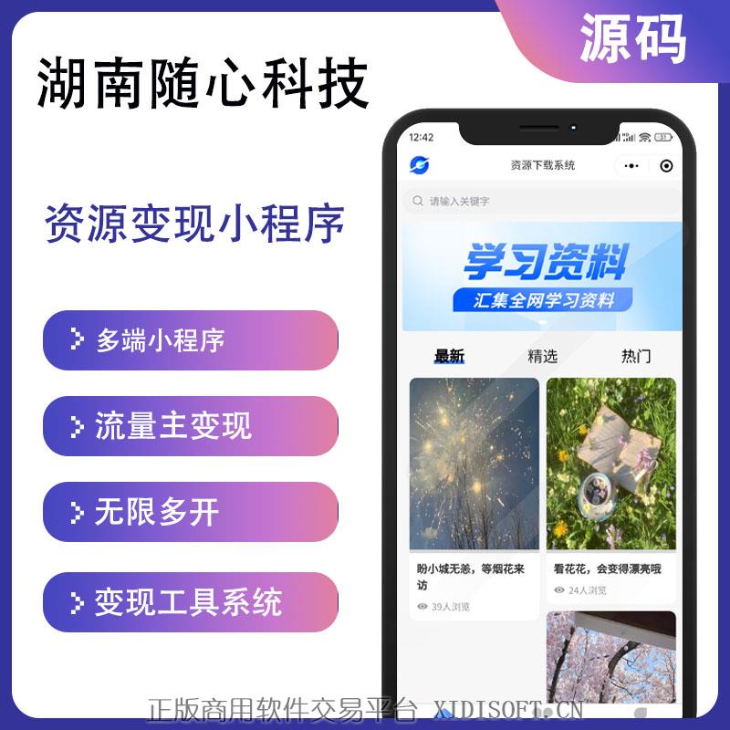 XIDISOFT | 资源变现抖音快手微信流量主看广告下载小程序系统